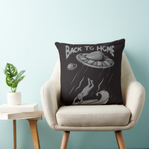 Coussin Illustration de surf pour alien avec retour à la m