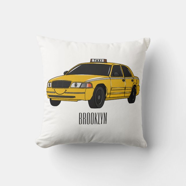 Coussin Illustration de taxi (Recto)