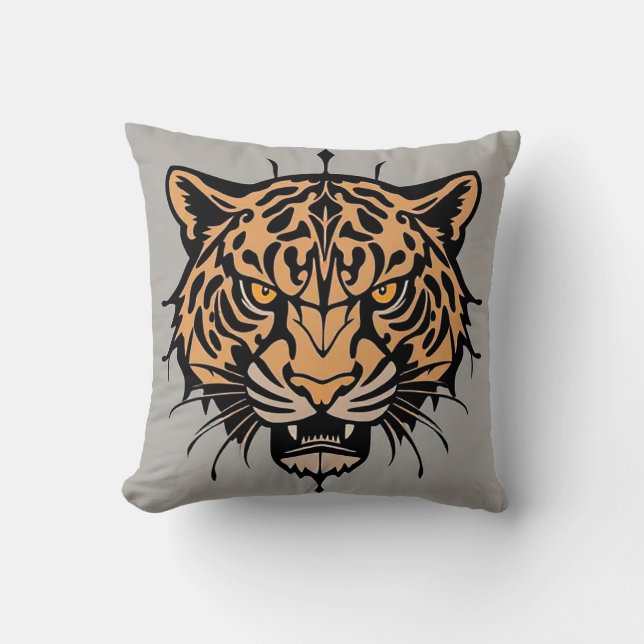 Coussin Illustration de tête de tigre (Recto)