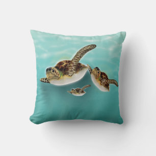 Coussin Illustration de tortues marines