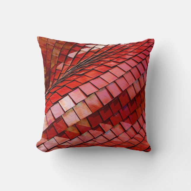 Coussin Illustration de tuiles rouges (Recto)