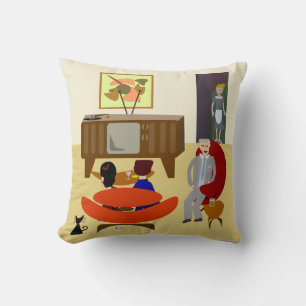 Coussin Illustration de vie vintage Cute Retro Art amusant