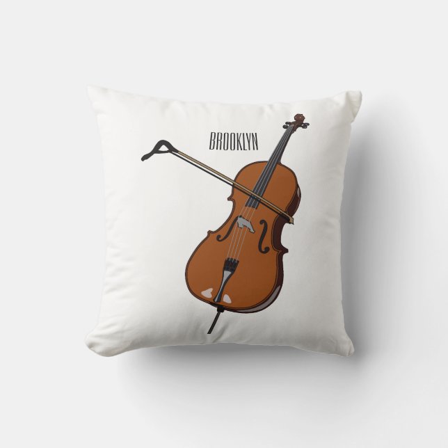Coussin Illustration de violoncelle (Recto)
