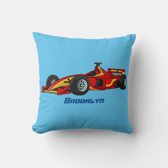 Coussin Illustration de voitures de course à grande vitess (Recto)