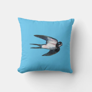 Coussin Illustration de vol d'hirondelle de grange