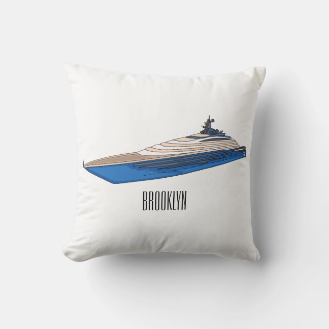 Coussin Illustration de yacht (Recto)