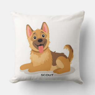 Coussin Illustration Décorative de Chiot Berger Allemand M