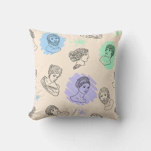 Coussin Illustration des contours des statues grecques. B