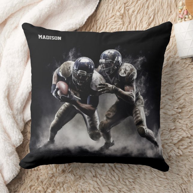 Coussin Illustration des joueurs de football de nom person (Couverture)