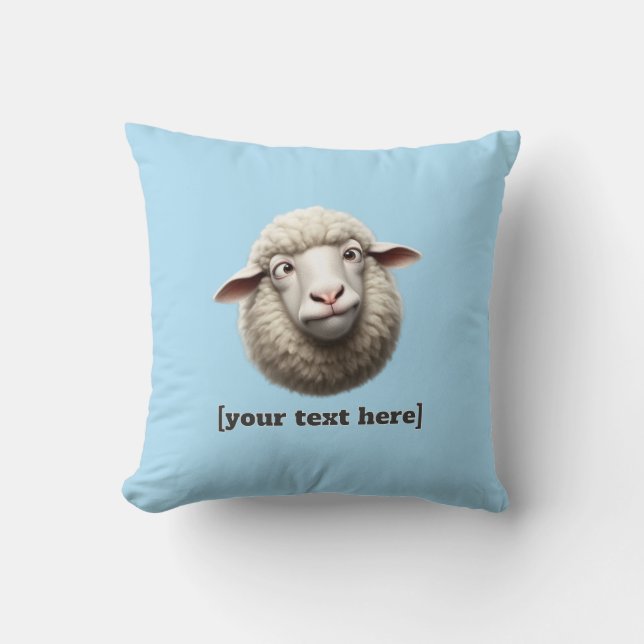 Coussin Illustration des moutons à oeil croisé Texte perso (Recto)