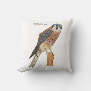 Coussin Illustration d'oiseau américain Kestrel