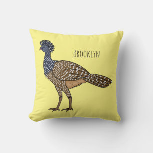 Coussin Illustration d'oiseau de curassow