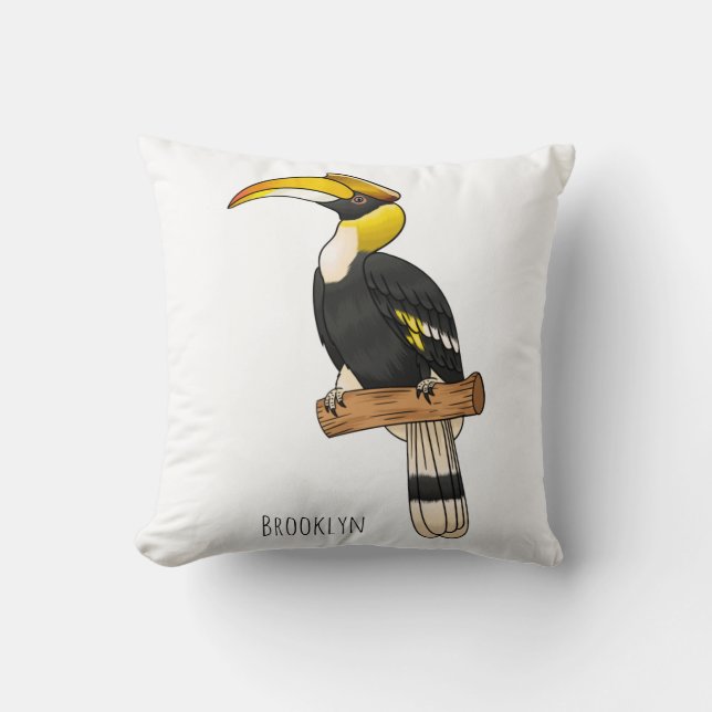 Coussin Illustration d'oiseau de grande corneille (Recto)