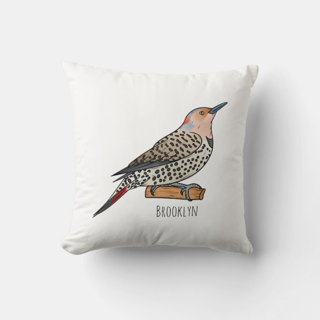 Coussin Illustration d'oiseau de scintillement du Nord (Recto)