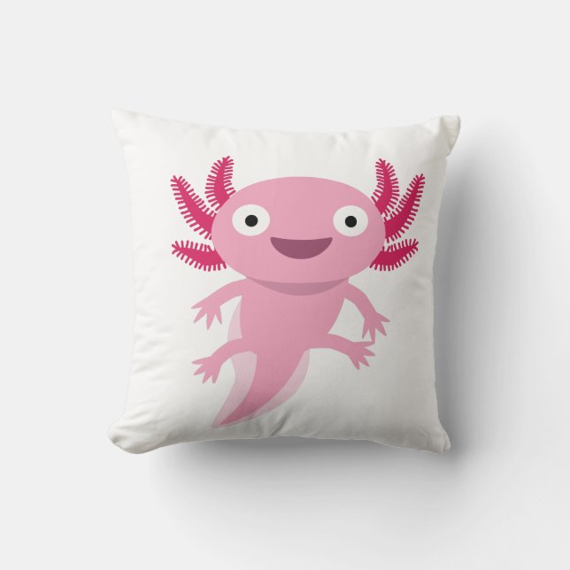 Coussin Illustration drôle Axolotl (Recto)