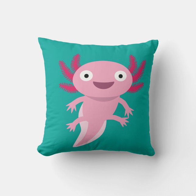 Coussin Illustration drôle Axolotl (Recto)