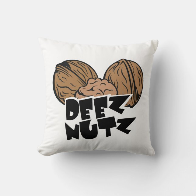Coussin Illustration drôle de Deez Nutz (Recto)