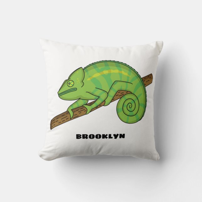 Coussin Illustration du caméléon de la parson (Recto)