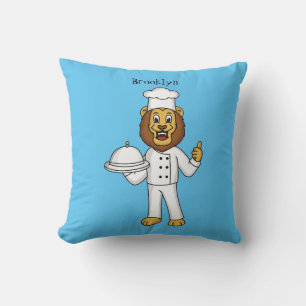 Coussin Illustration du chef mignon lion