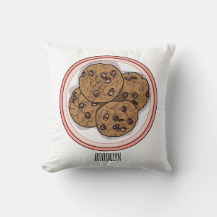 Coussin Illustration du cookie de puce à chocolat