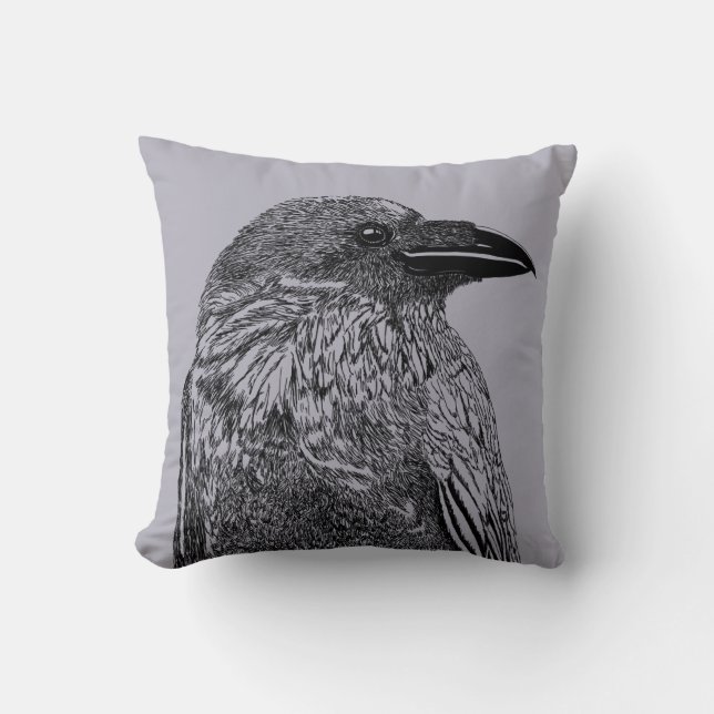 Coussin Illustration du corbeau (Recto)