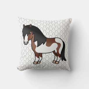 Coussin Illustration du dessin animé Brown Pinto Shetland 