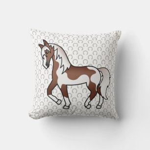 Coussin Illustration du dessin Brown de Cheval Pinto Trott