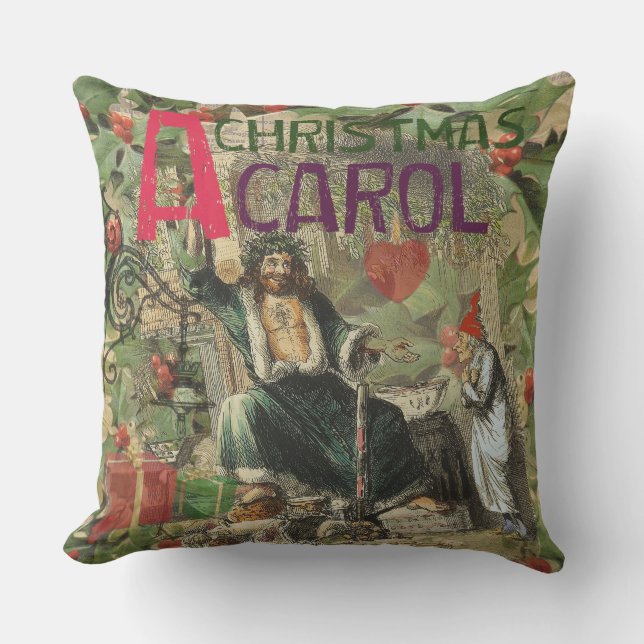Coussin Illustration du Fantôme de Noël Présent Scrooge (Recto)