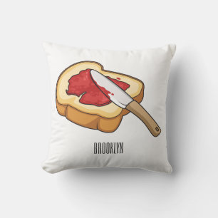 Coussin Illustration du pain et de la confiture