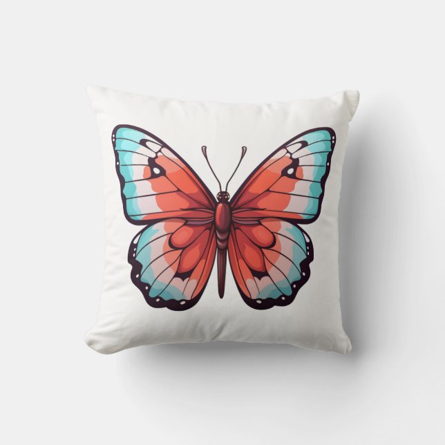 Coussin Illustration du papillon de dessin (Recto)