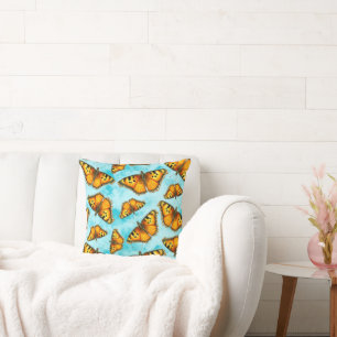 Coussin Illustration du papillon Tortoiseshell en Californ