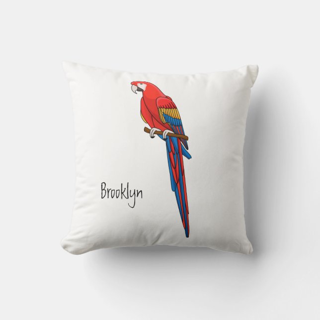 Coussin Illustration du perroquet de macaw Scarlet (Recto)