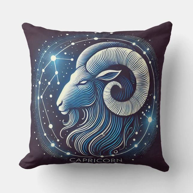 Coussin Illustration du signe du zodiaque Capricorne (Recto)