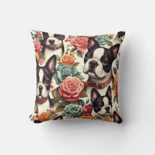 Coussin Illustration du Terrier de Boston
