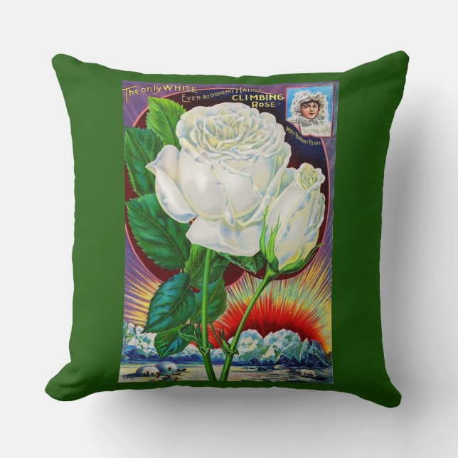 Coussin Illustration d'un catalogue de roses des années 18 (Recto)