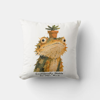 Coussin Illustration d'un dragon barbu émotionnellement st