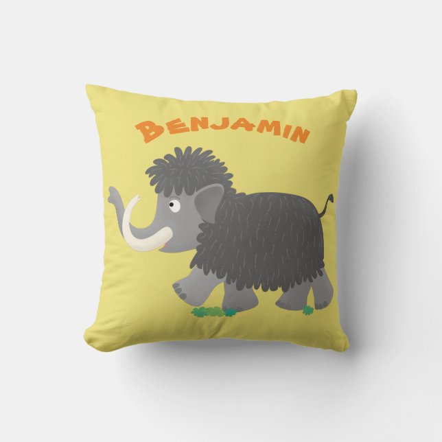 Coussin Illustration d'un mammouth laineux mou (Recto)