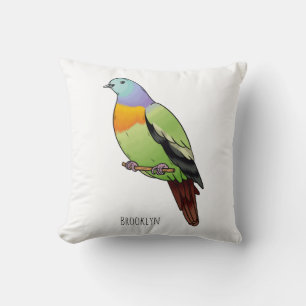 Coussin Illustration d'un pigeon à cou rose