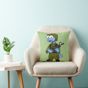 Coussin Illustration D'Un Soldat De Stegosaurus.