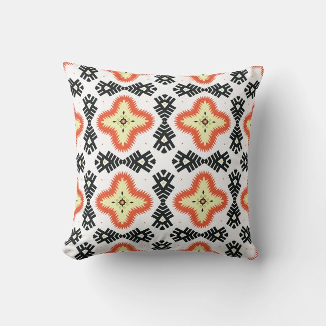 Coussin Illustration d'un tapis multicolore lumineux avec  (Recto)
