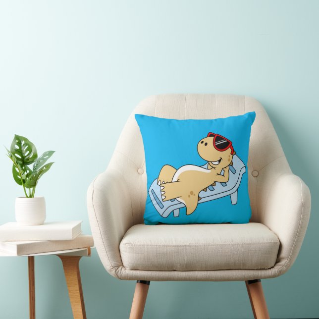 Coussin Illustration D'Un Tyrannosaurus Rex Bain De Soleil (Chaise)