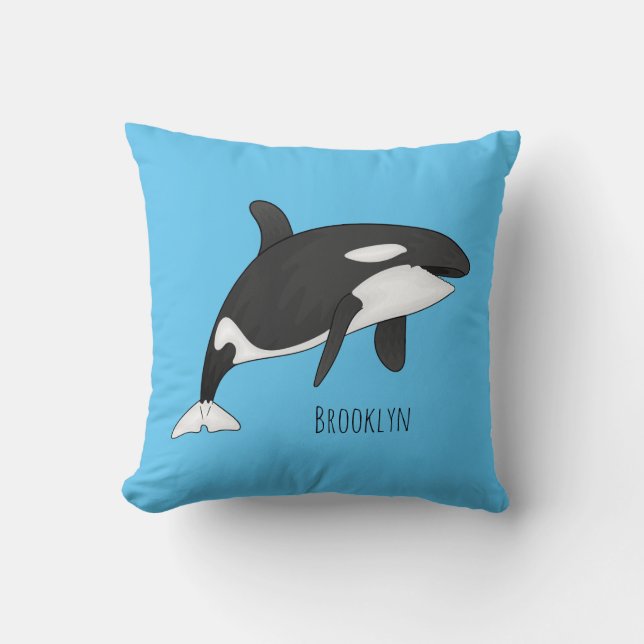 Coussin Illustration d'une baleine tueuse (Recto)