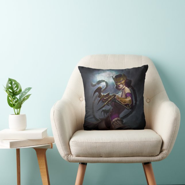 Coussin Illustration d'une crise infinie, gaslight Catwoma (Chaise)