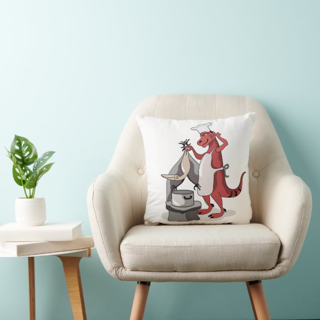 Coussin Illustration D'Une Cuisine De Chef Tyrannosaurus R (Chaise)