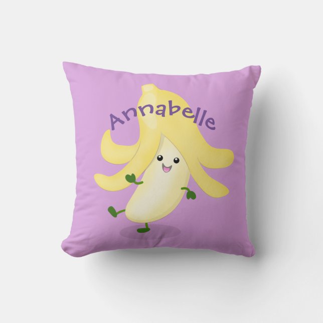 Coussin Illustration d'une jolie banane dansante (Recto)