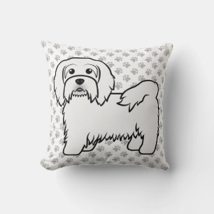 Coussin Illustration et pattes de chien caricatural du Hav