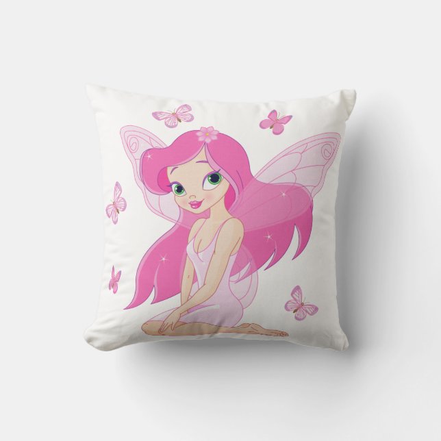 Coussin Illustration Fée Rose Jeu d'oreiller (Recto)