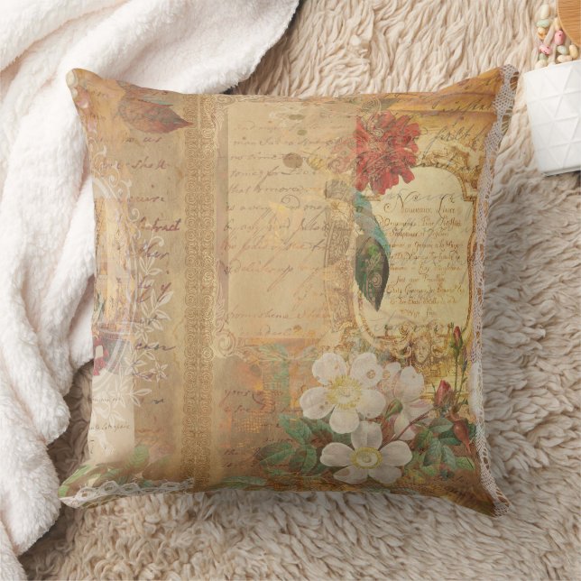Coussin Illustration florale botanique vintage (Couverture)
