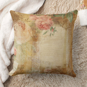 Coussin Illustration florale botanique vintage