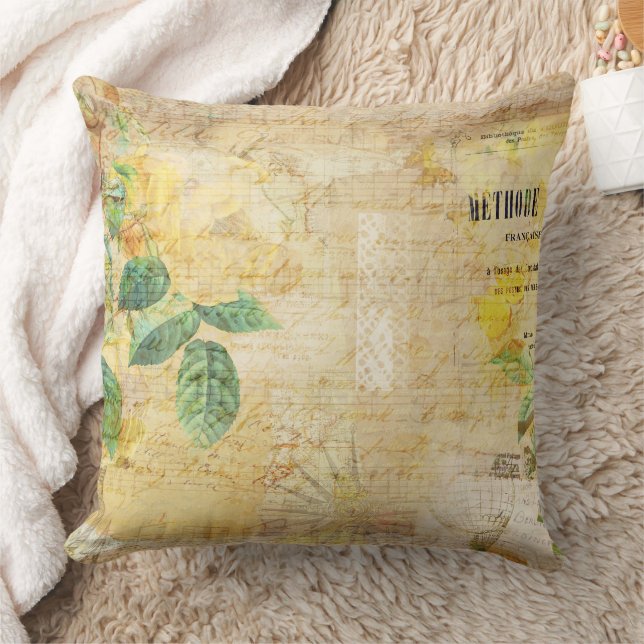 Coussin Illustration florale botanique vintage (Couverture)
